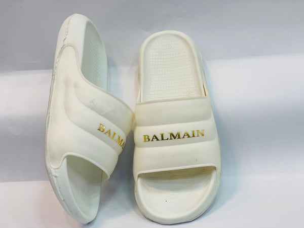 Balmain Men’s Soft Sliders - White